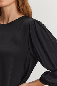 Velvet - Esme - Satin Viscose Top in Black