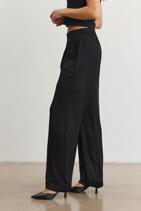 Velvet - Rhetta Satin Viscose Pant in Black