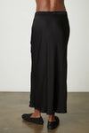 Velvet - Aubree - Satin Viscose Midi Skirt in Black