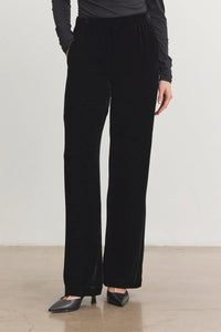 Velvet - Sorine - Silk Velvet Pant in Black