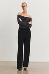 Velvet - Sorine - Silk Velvet Pant in Black