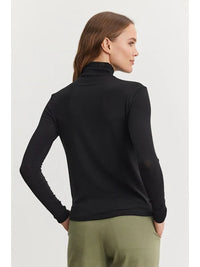 Velvet - Tilda - Tencel Knit Mockneck Top in Black