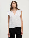 Velvet - Eva - Textured Gauze Top in White