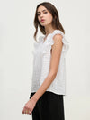 Velvet - Eva - Textured Gauze Top in White