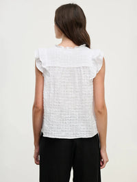 Velvet - Eva - Textured Gauze Top in White