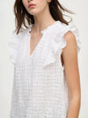 Velvet - Eva - Textured Gauze Top in White