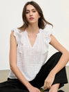 Velvet - Eva - Textured Gauze Top in White