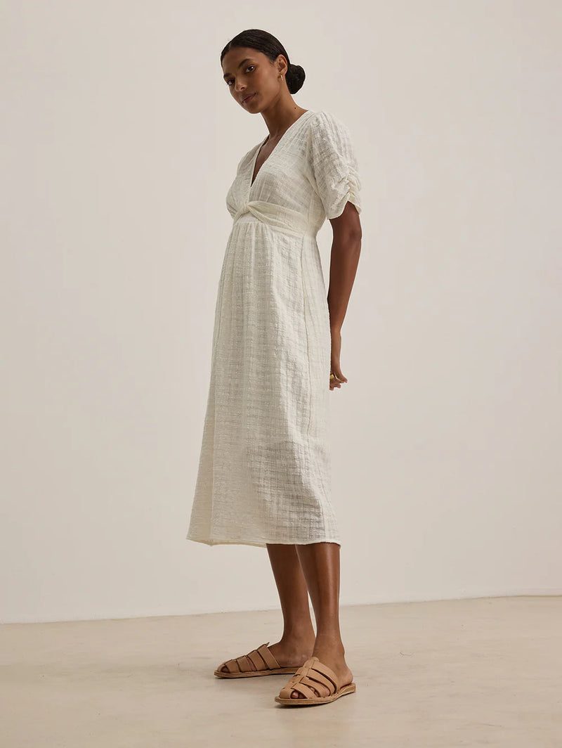Velvet - Eloise - Textured Gauze Dress in Coconut