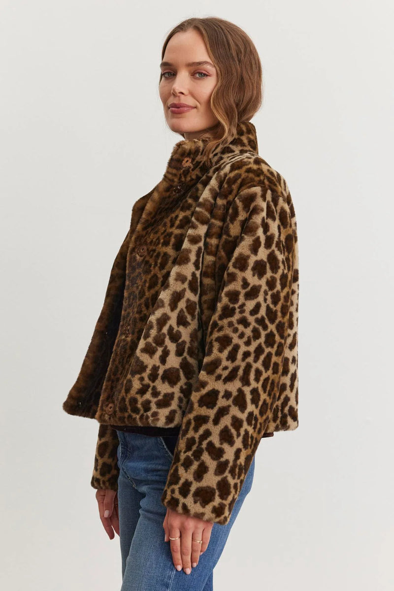 Velvet - Valli - Lux Fur Animal Print Jacket in Animal