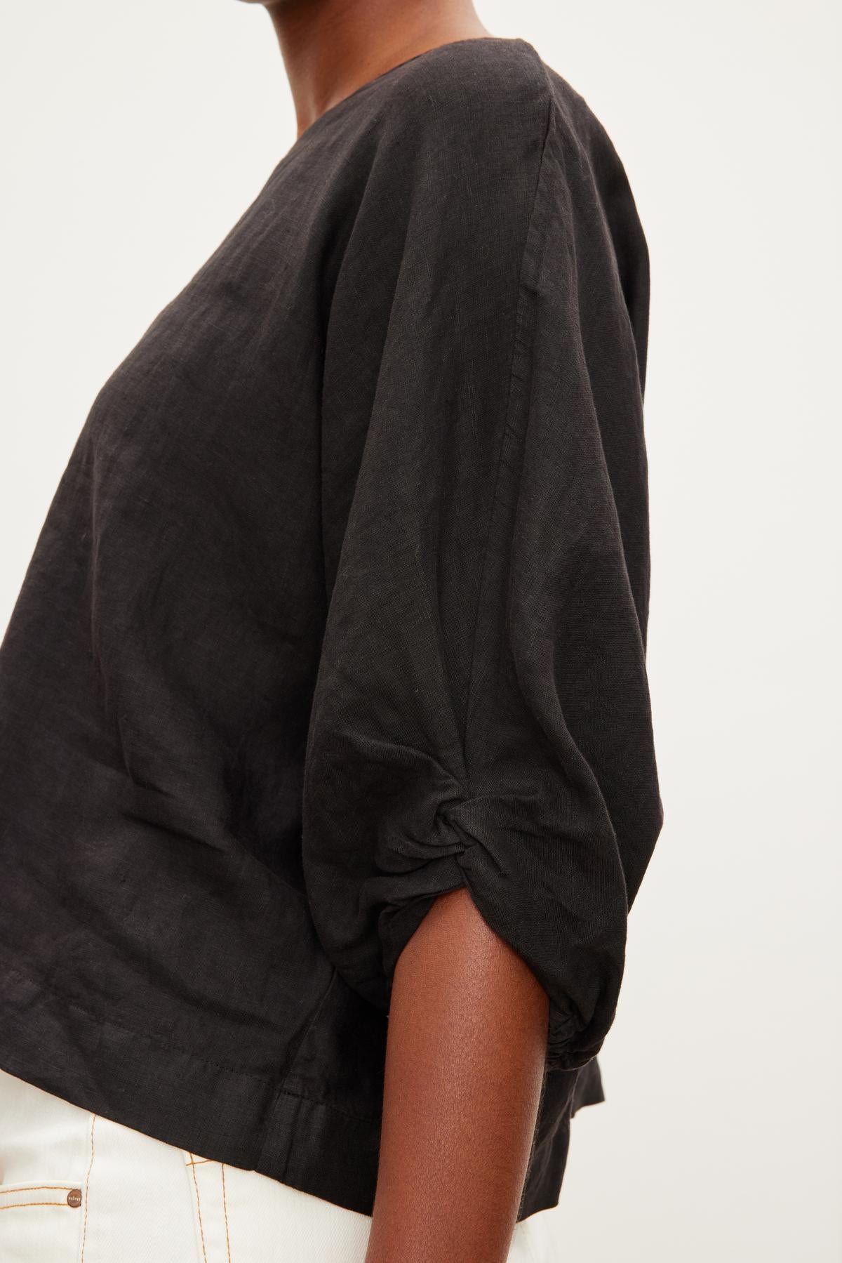 Velvet - Cass - Woven Linen Puffy Sleeve Top – Bernstein & Gold