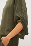 Velvet - Cass - Woven Linen Puffy Sleeve Top