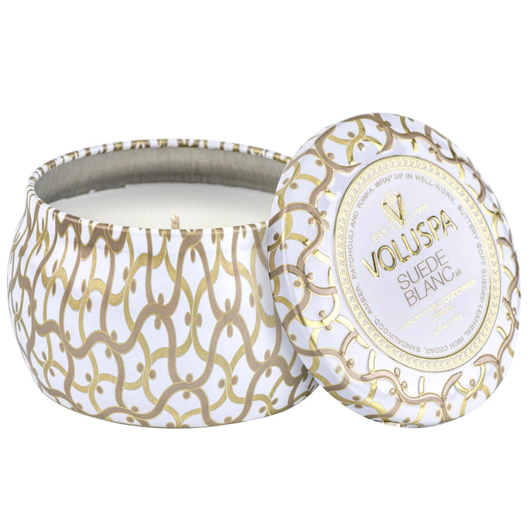 Voluspa - Suede Blanc Mini Tin Candle