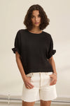 Velvet - Emily - Woven Linen Top in Black