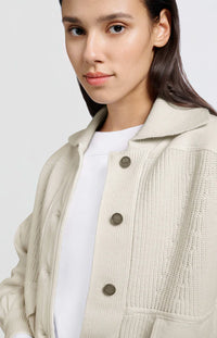 YAYA - Cardigan with classic collar in Off White