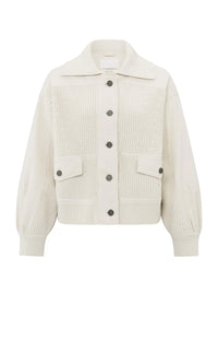 YAYA - Cardigan with classic collar in Off White