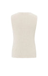 YAYA - Knitted Rib Stitch Gilet  in Nature Melange