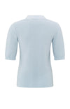 YAYA - V-Neck Short Sleeve Sweater in Gray Dawn Blue