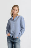 YAYA - Striped Oversized Shirt in Blue Dessin
