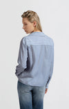 YAYA - Striped Oversized Shirt in Blue Dessin