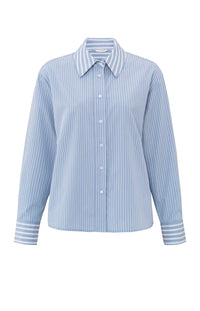 YAYA - Striped Oversized Shirt in Blue Dessin
