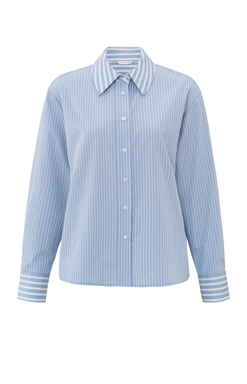 YAYA - Striped Oversized Shirt in Blue Dessin