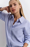 YAYA - Striped Oversized Shirt in Blue Dessin