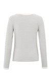 YAYA - Striped Long Sleeve Top in Blanc De Blanc