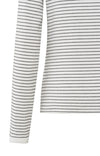 YAYA - Striped Long Sleeve Top in Blanc De Blanc