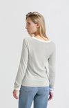 YAYA - Striped Long Sleeve Top in Blanc De Blanc