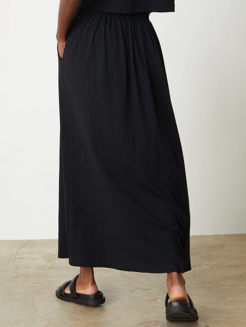 Velvet - Gwen - Cotton Slub Skirt in Black