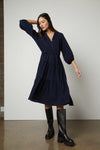 Velvet - Dixon - Cotton Gauze Long Dress in Navy