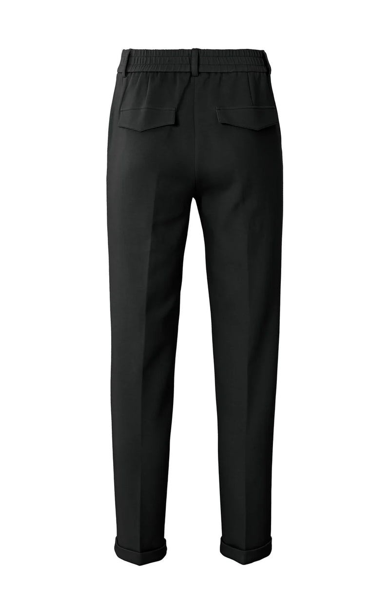 YAYA - Scuba Straight Leg Trousers in Pirate Black