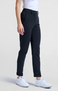 YAYA - Scuba Straight Leg Trousers in Pirate Black