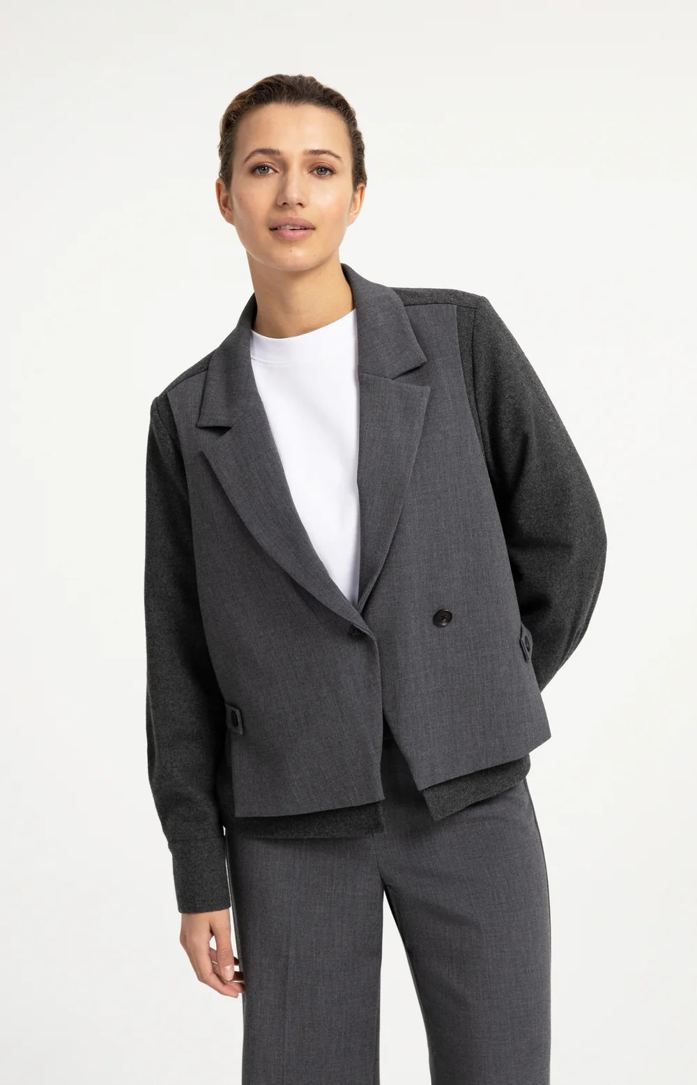 YAYA - Loose Fit Blazer with Contrast Fabric