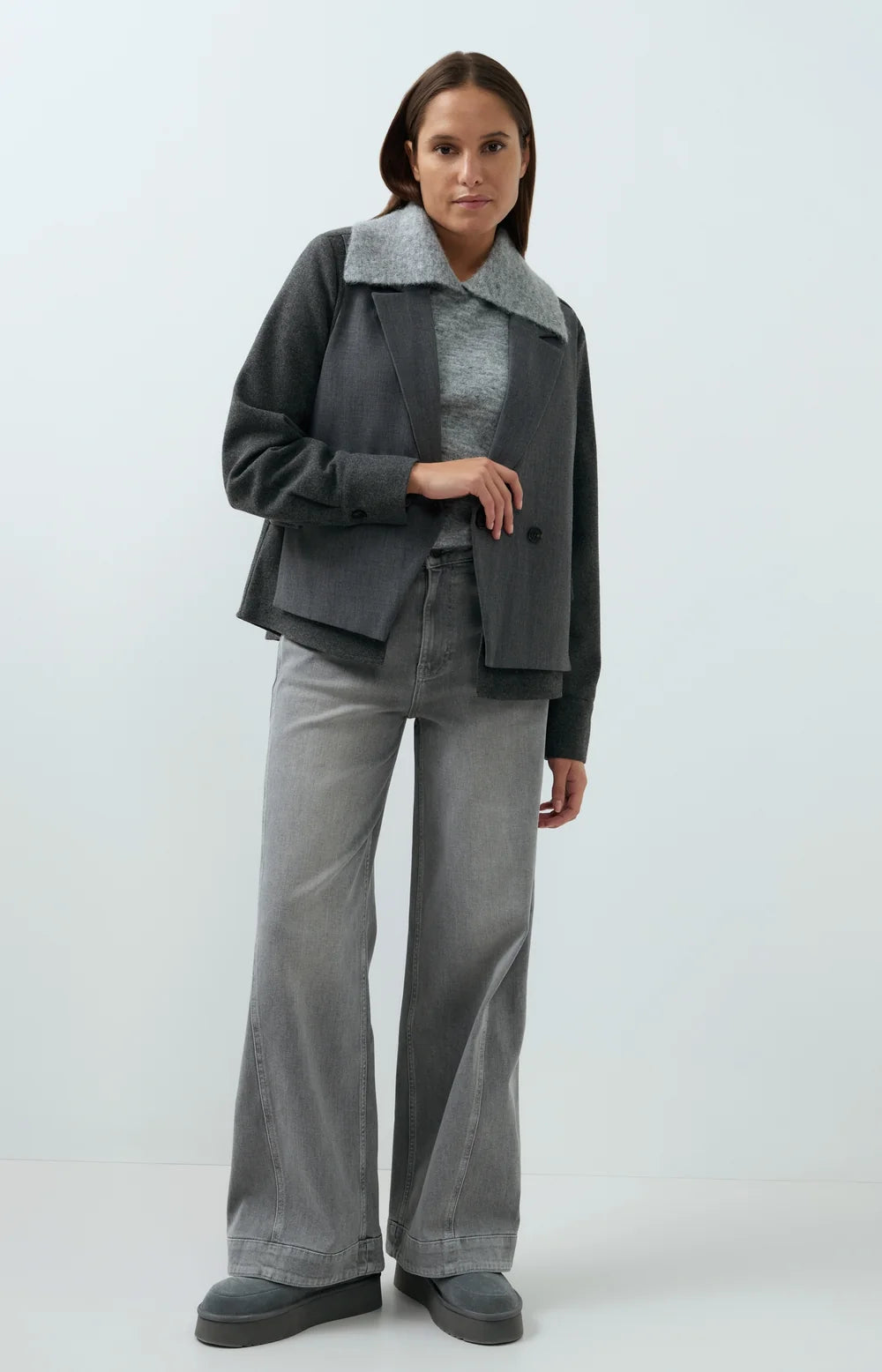 YAYA - Loose Fit Blazer with Contrast Fabric