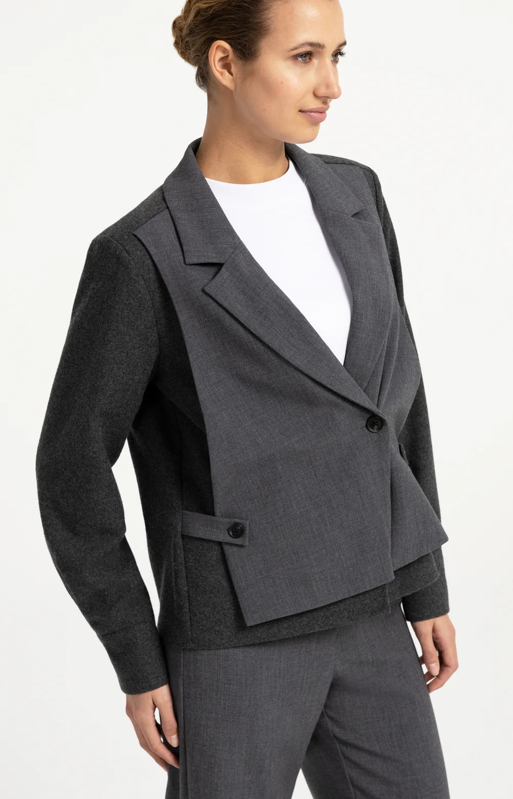YAYA - Loose Fit Blazer with Contrast Fabric