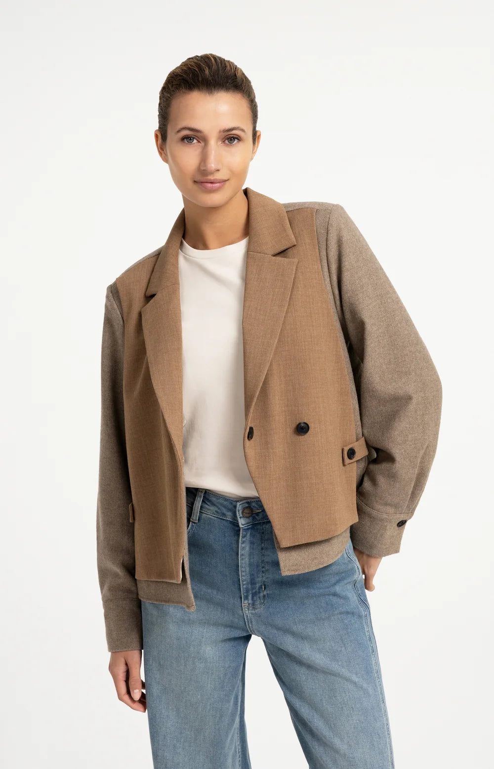 YAYA - Loose Fit Blazer with Contrast Fabric