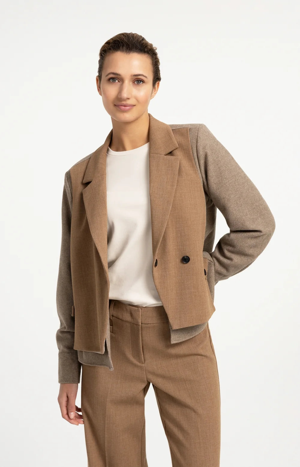 YAYA - Loose Fit Blazer with Contrast Fabric