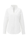 YAYA - Blouse with High V-neck Collar in Pure White