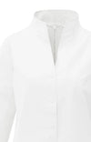YAYA - Blouse with High V-neck Collar in Pure White