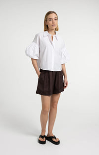 YAYA - Blouse with Balloon Sleeves in Pure White