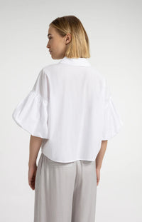 YAYA - Blouse with Balloon Sleeves in Pure White