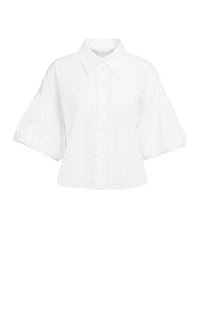 YAYA - Blouse with Balloon Sleeves in Pure White