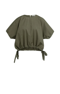 YAYA - Boxy Top with Adjustable Waist in Army Green
