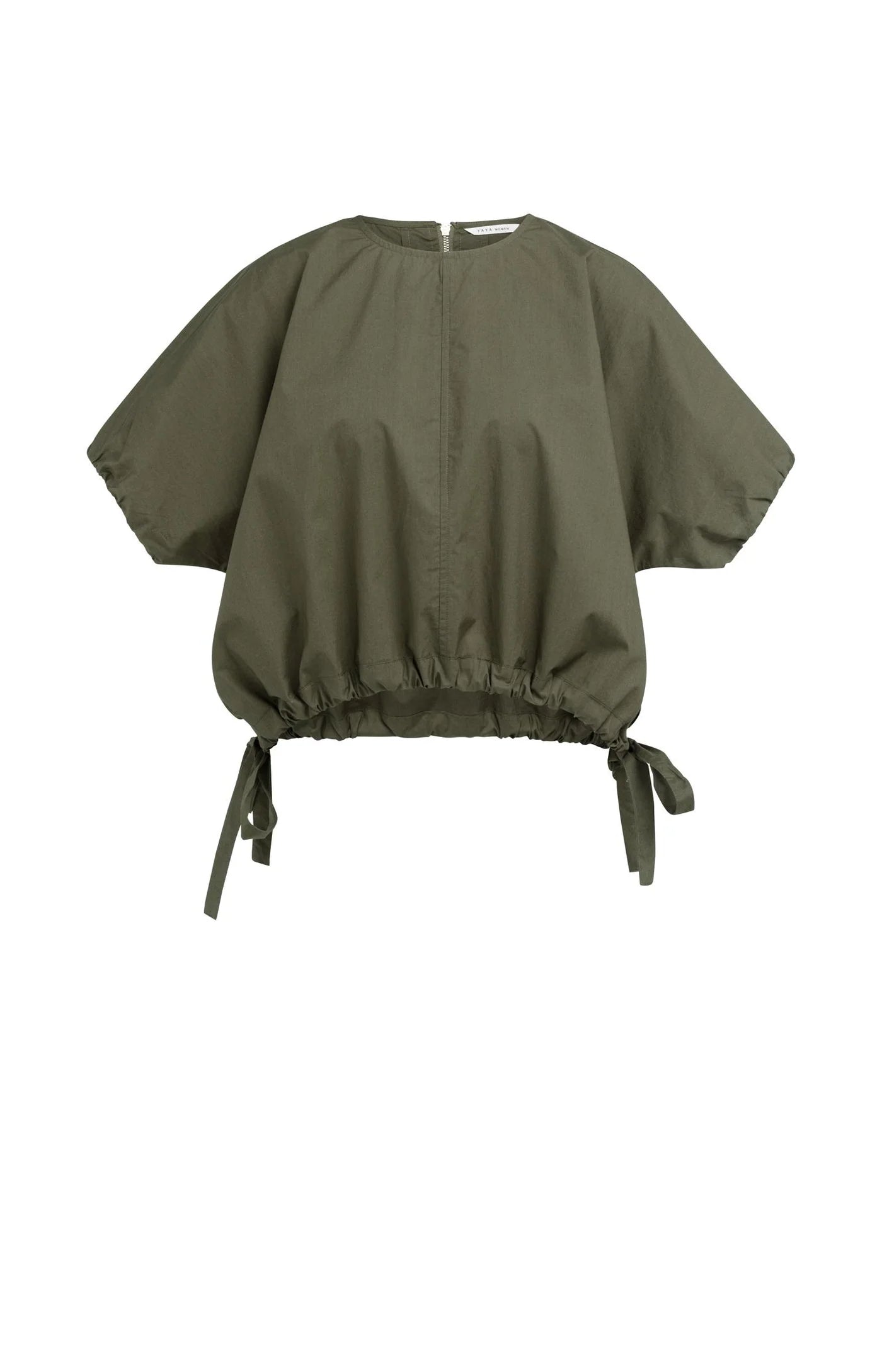 YAYA - Boxy Top with Adjustable Waist in Army Green