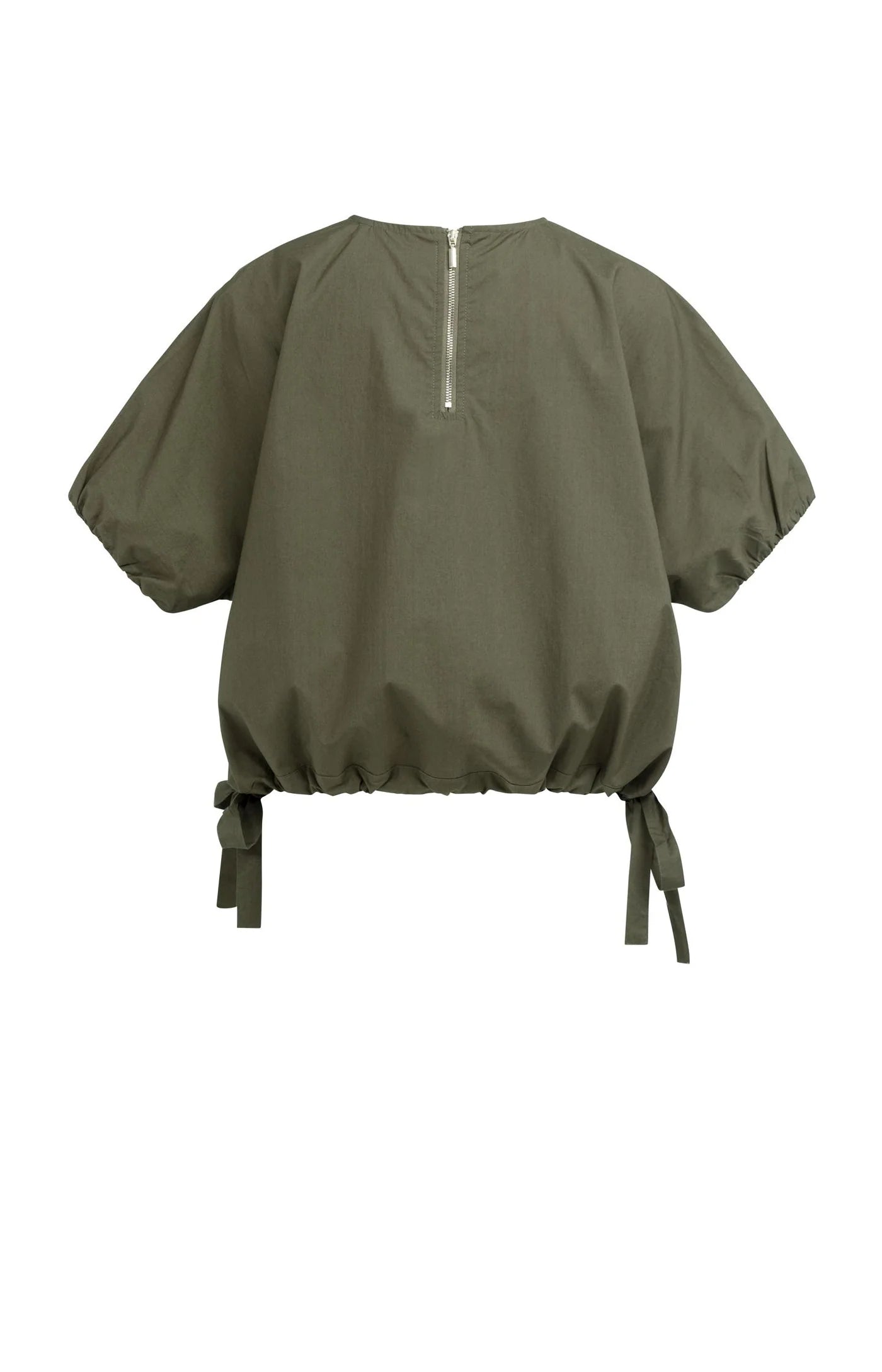YAYA - Boxy Top with Adjustable Waist in Army Green