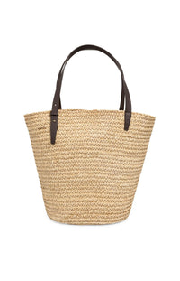 YAYA - Braided Straw Shopper in Semolina Brown