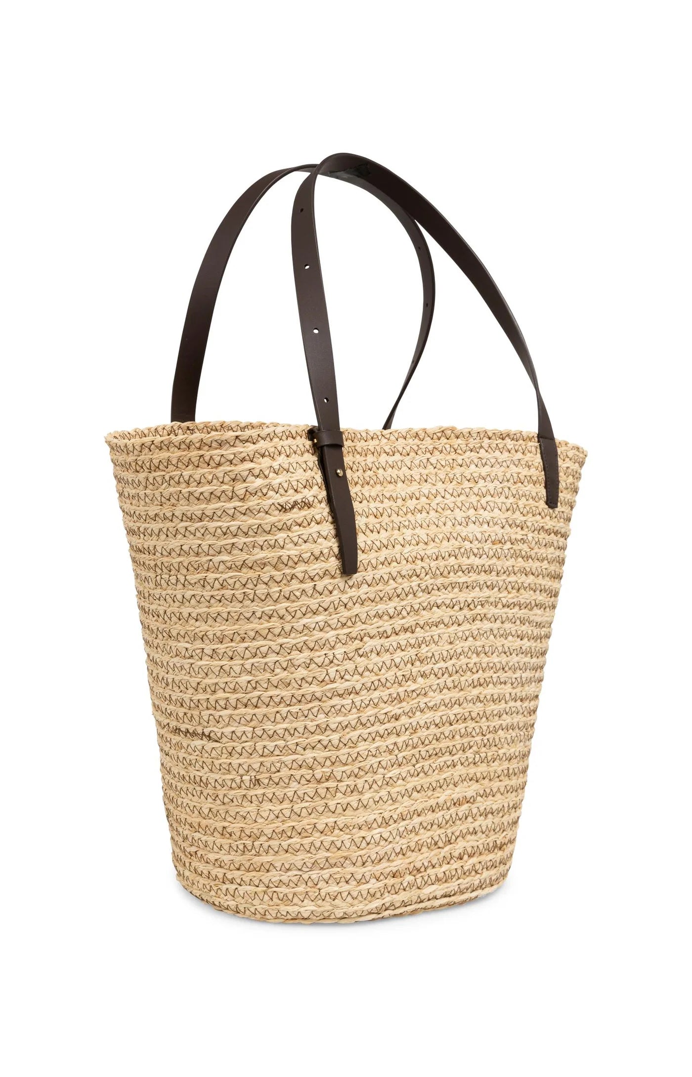 YAYA - Braided Straw Shopper in Semolina Brown