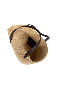 YAYA - Braided Straw Shopper in Semolina Brown