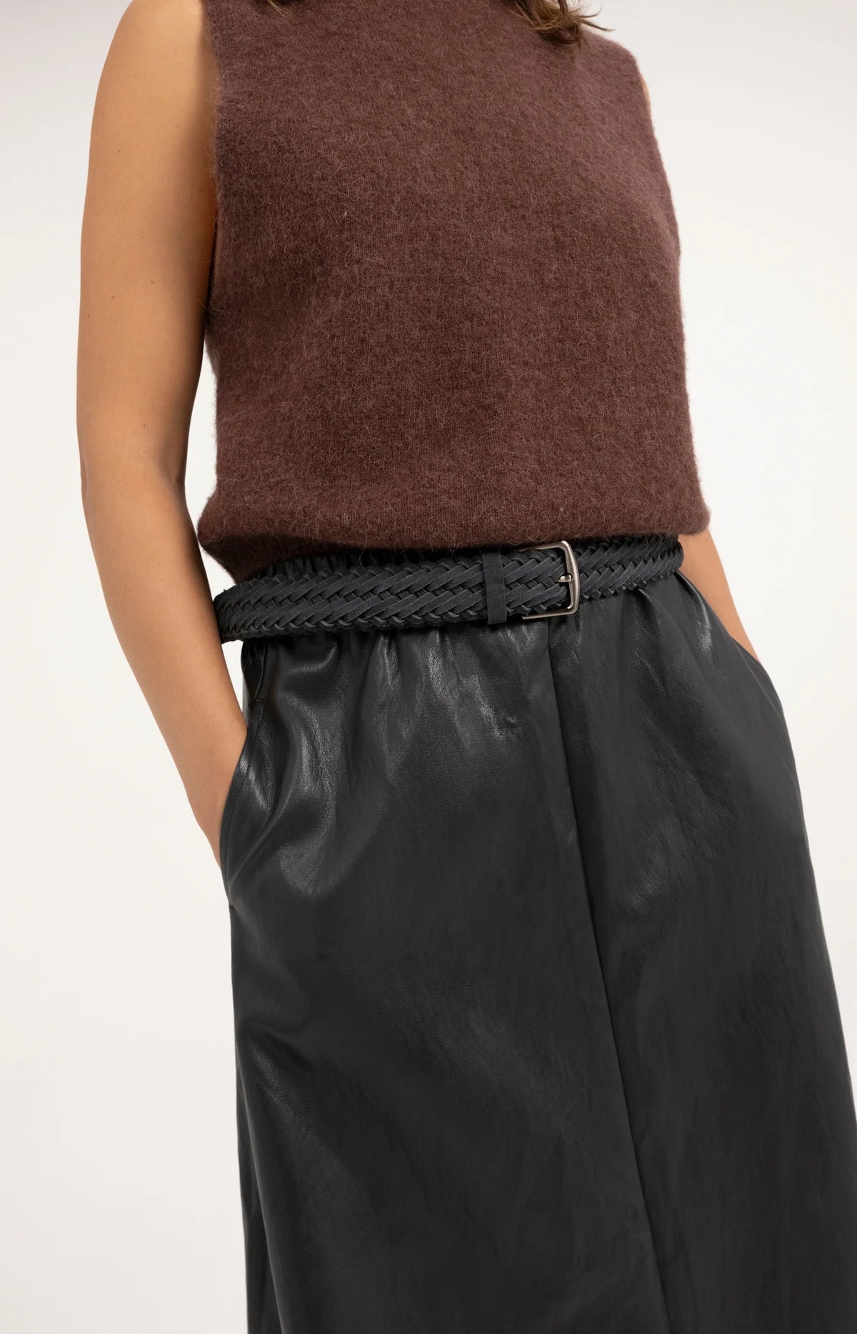 YAYA - Classic Buckle Braided Suede Belt